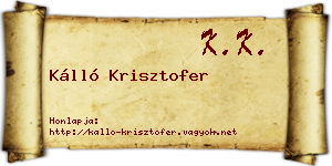 Kálló Krisztofer névjegykártya
