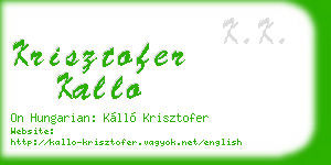 krisztofer kallo business card
