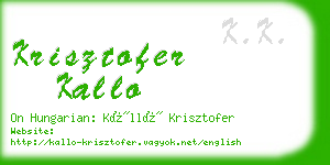 krisztofer kallo business card